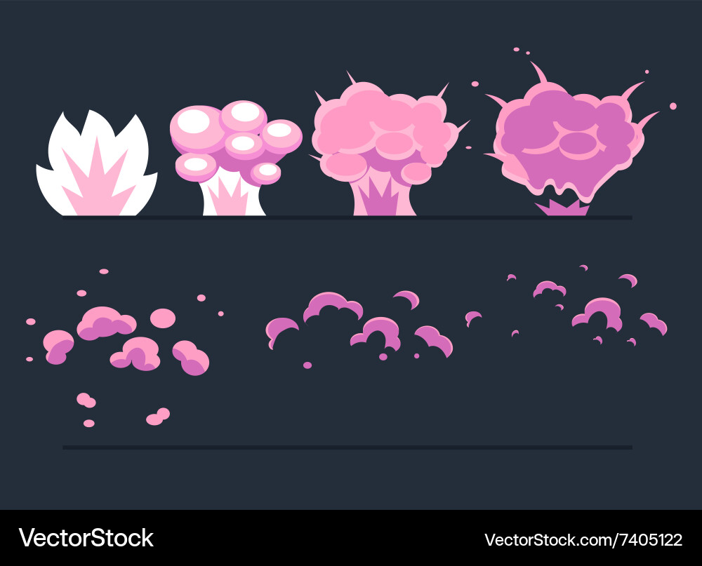 Explosion cartoon explode effect animation Vector Image