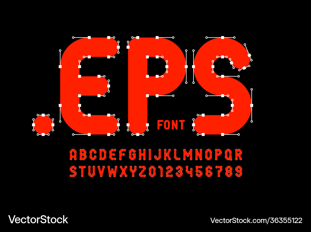 Font design with bezier curves Font design with bezier curves vector image