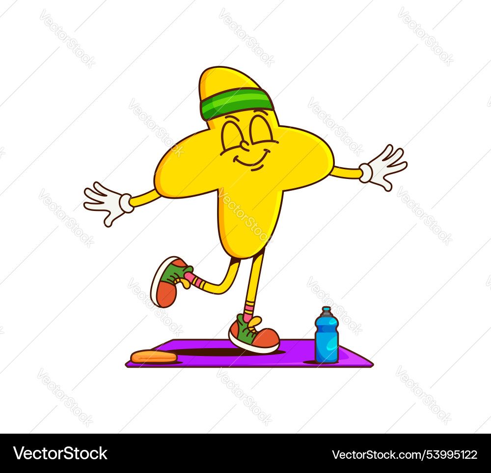Math Plus Symbol Active Character Vector Image