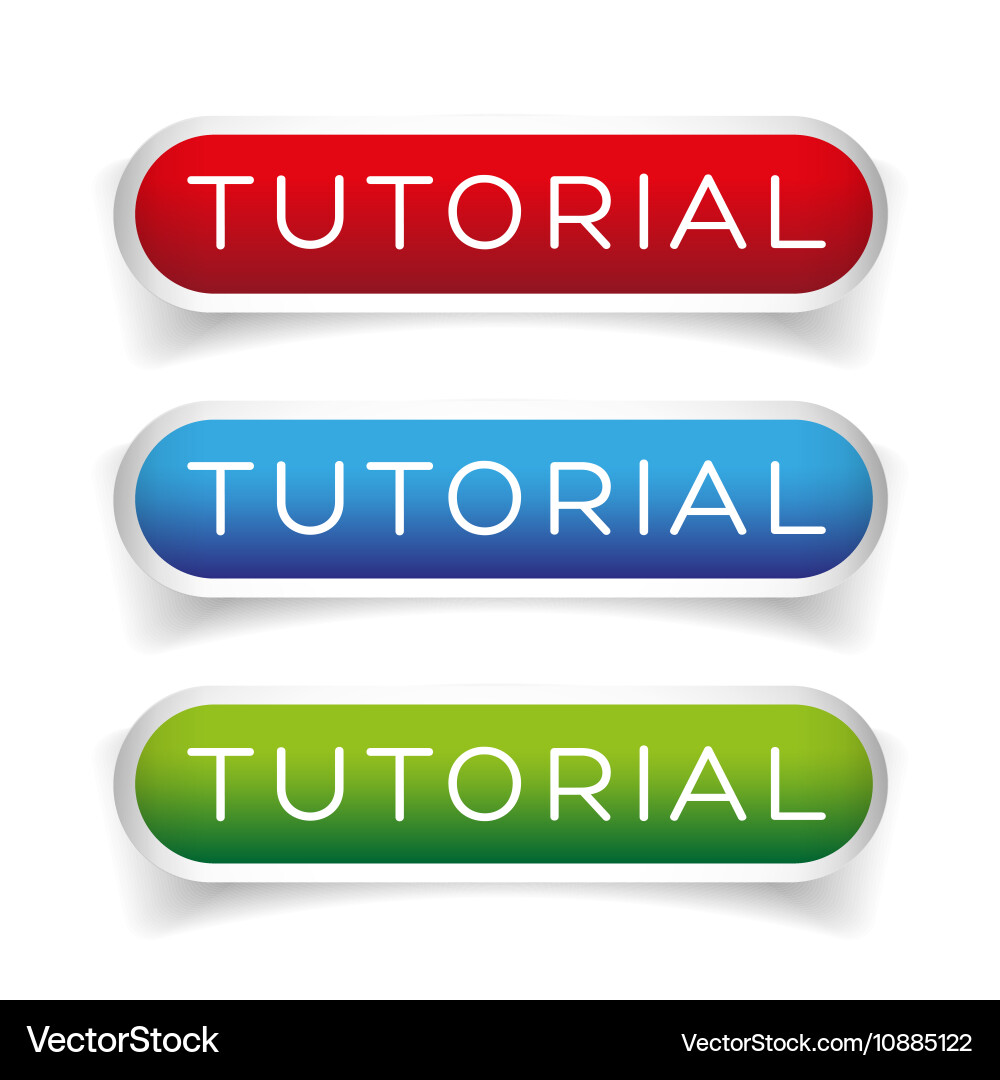 Modernes Tutorial Button Set vektorbild