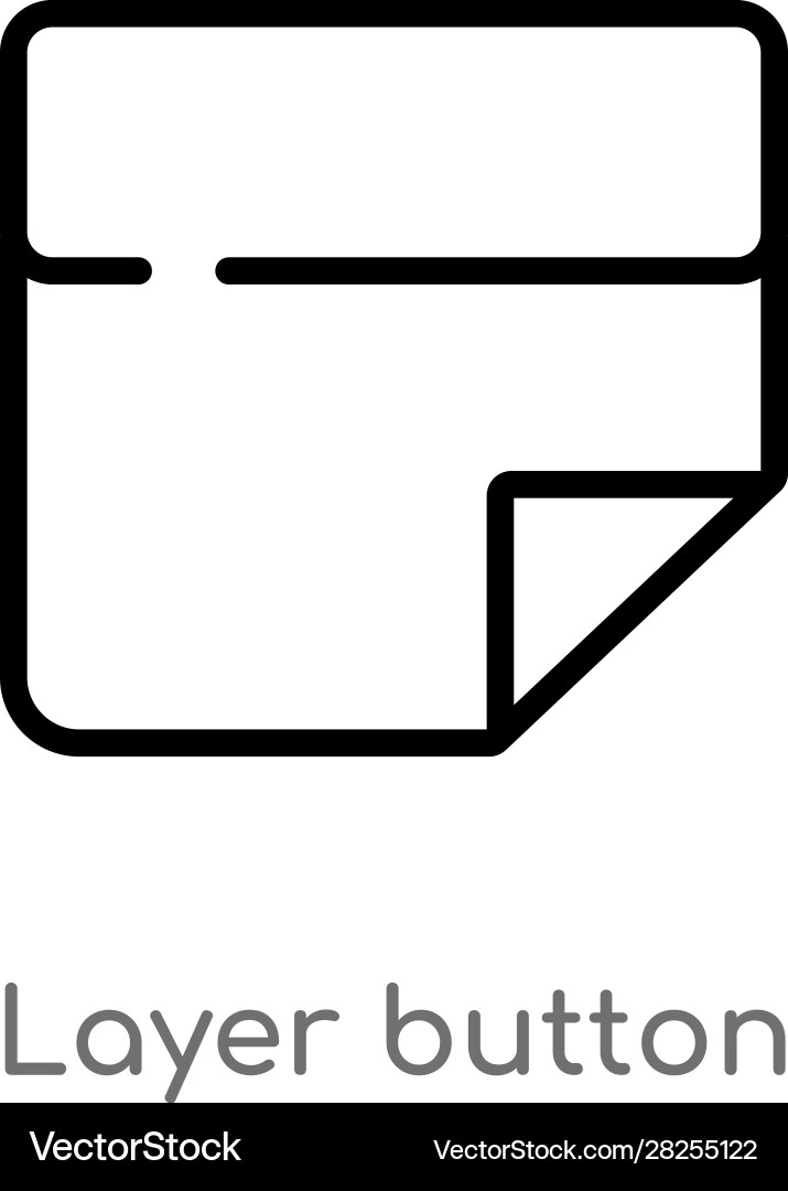 Outline layer button icon isolated black simple Vector Image