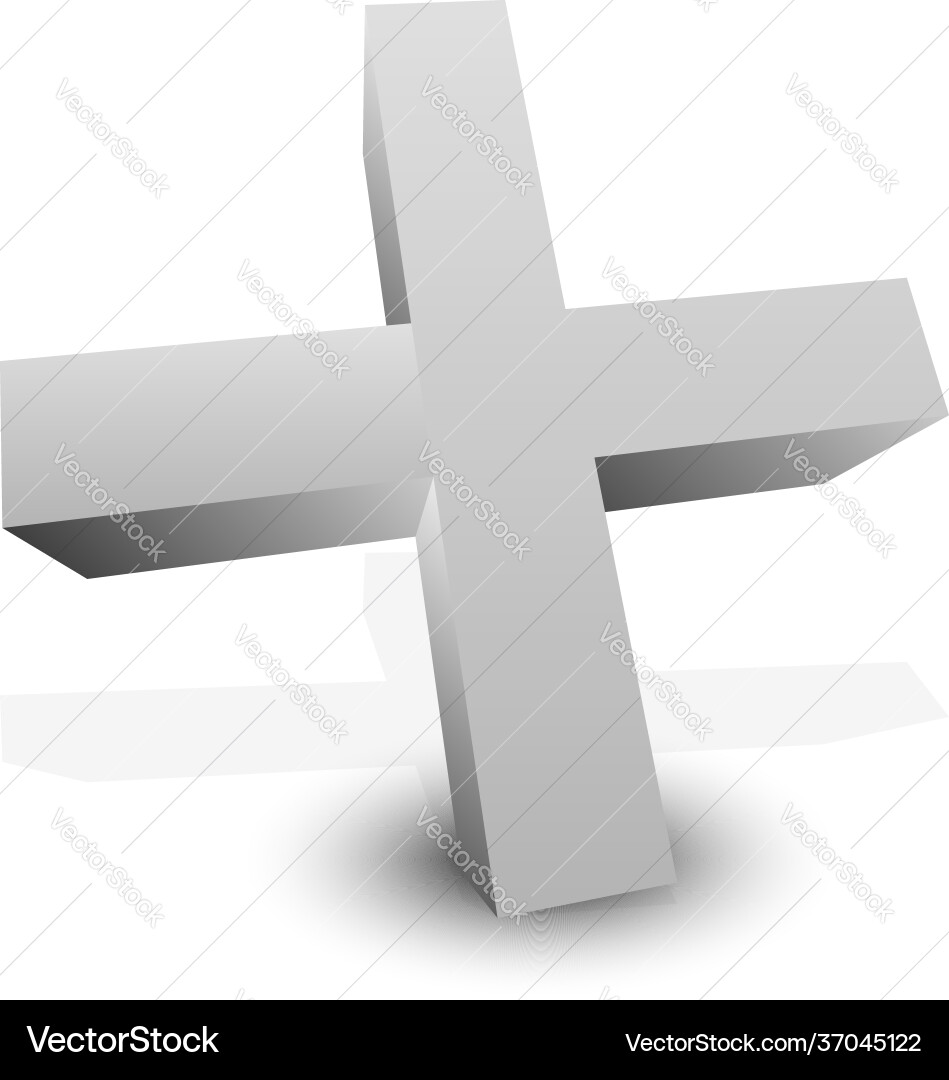 Plus cross sign mathematics math concepts add vector image