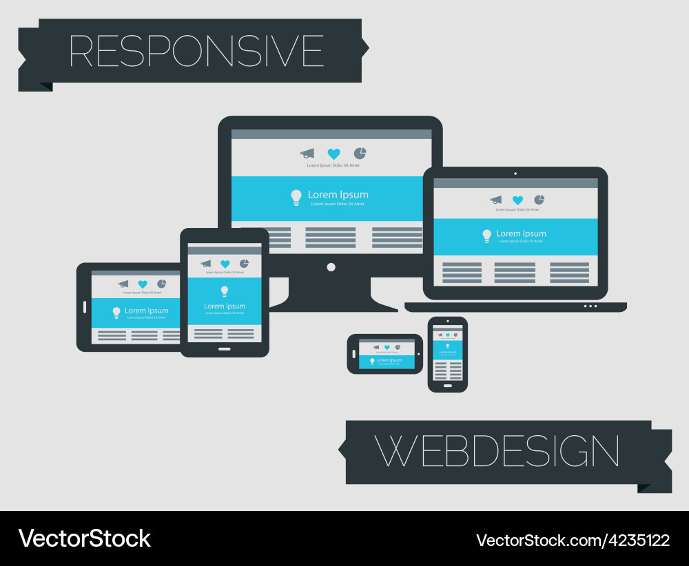 Responsive Web Technology Icons vector image