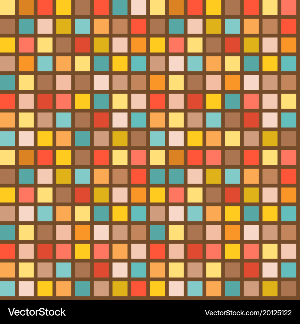 Retro mosaic square seamless pattern Vector Image