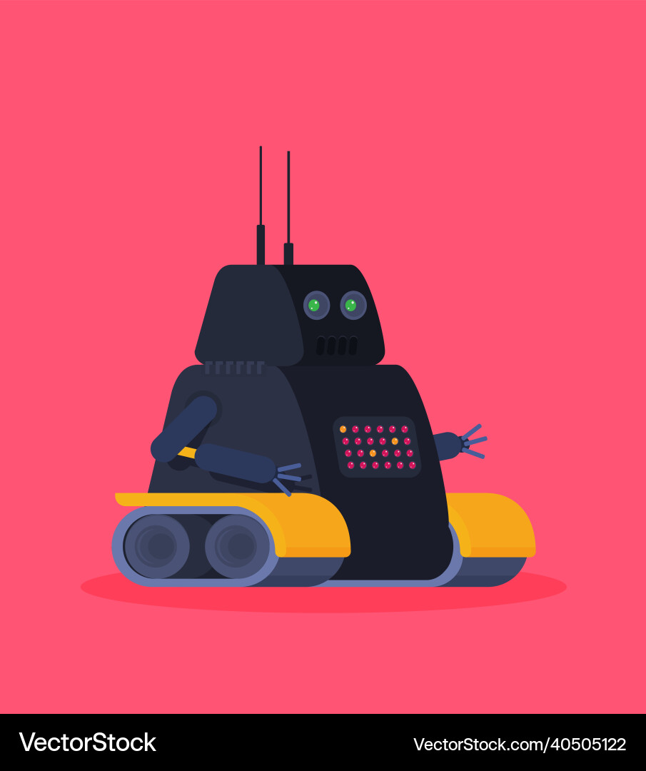 Robot customer support service chat bot flat Robot customer support service chat bot flat vector image