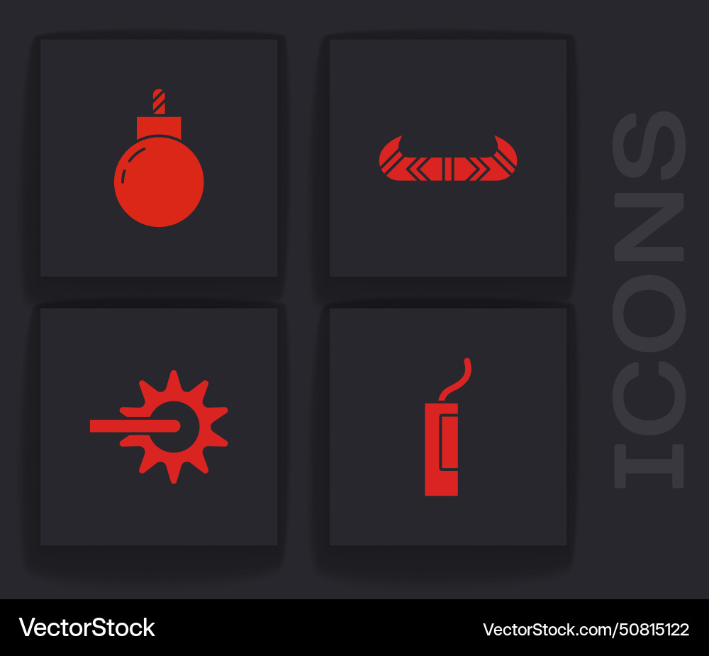 Set dynamite bomb ready to explode kayak Set dynamite bomb ready to explode kayak Vector Image