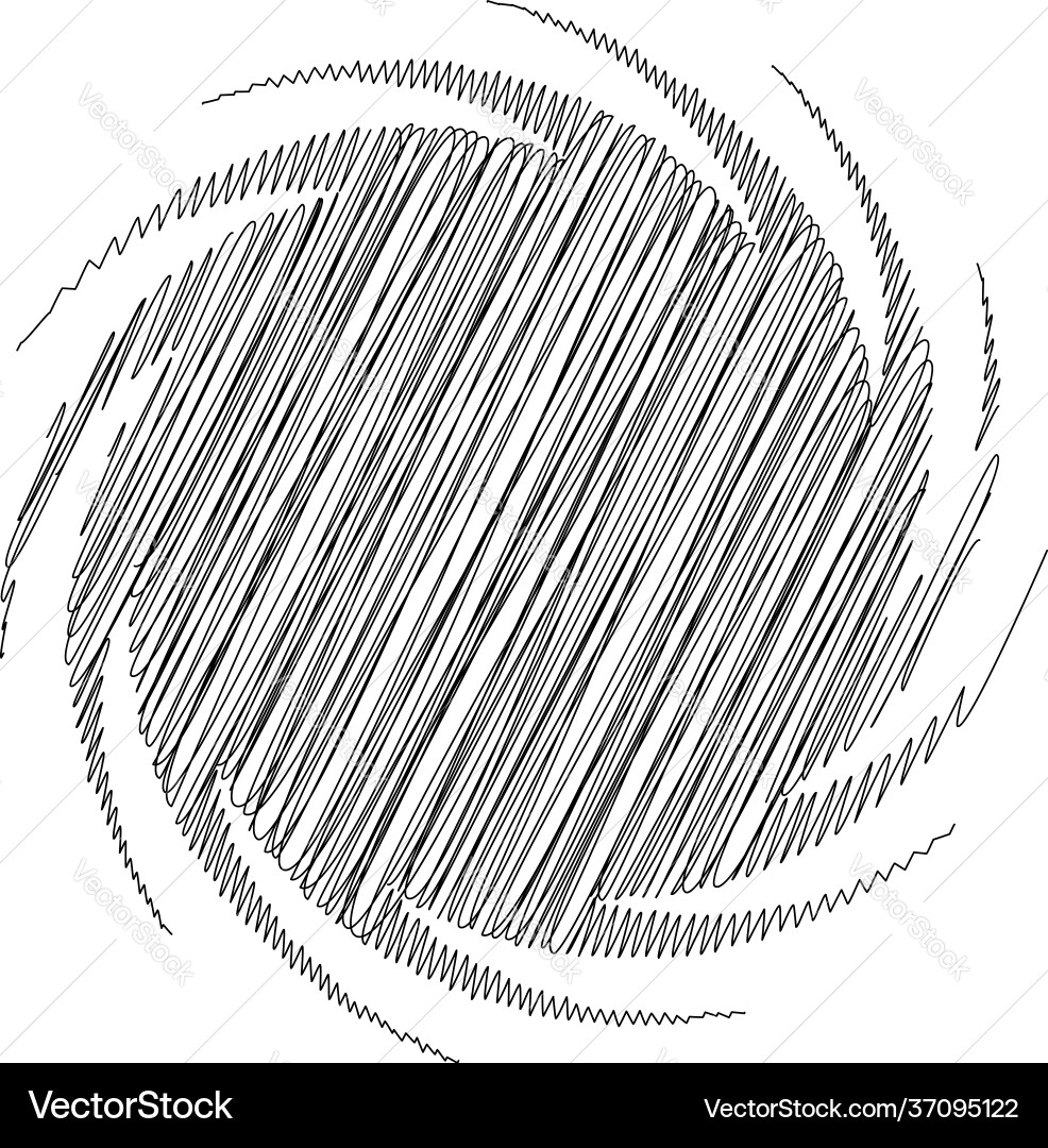 Spiral swirl twirl design element with sketchy Vector Image