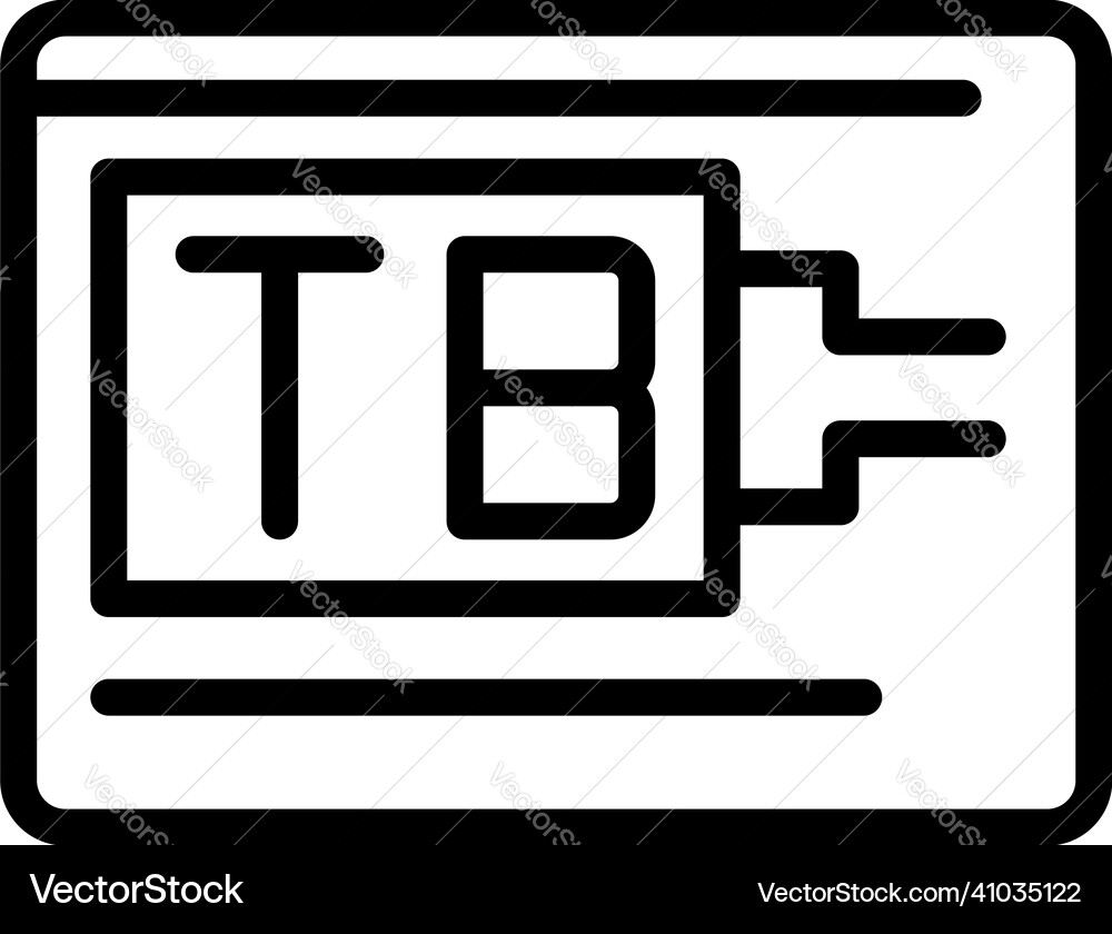 Tb ssd icon outline data memory Vector Image