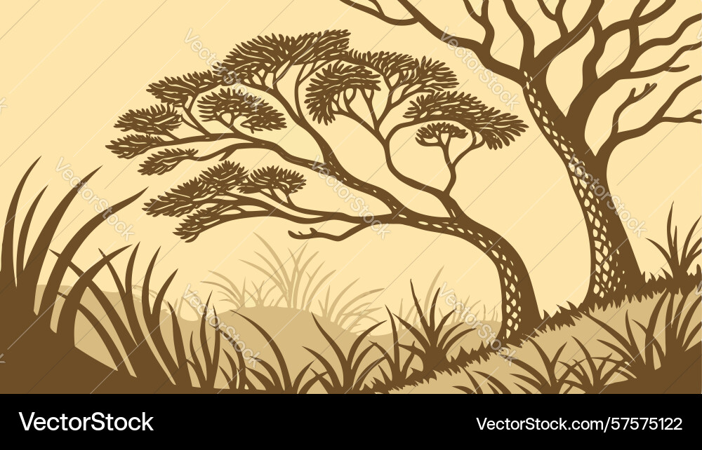 Tree with intricate rootsbranches in stylized Vector Image