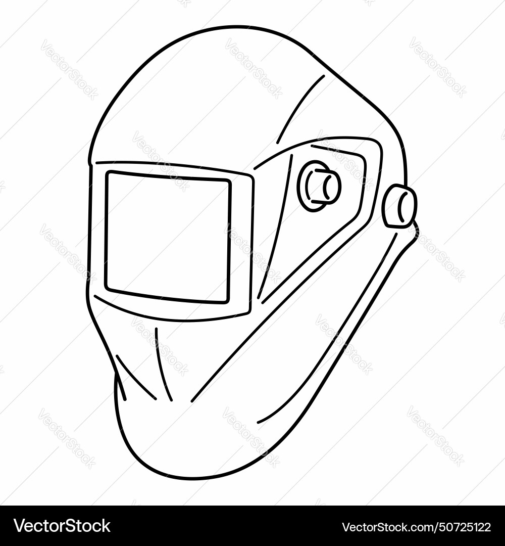 Welding mask outline object Royalty Free Vector Image