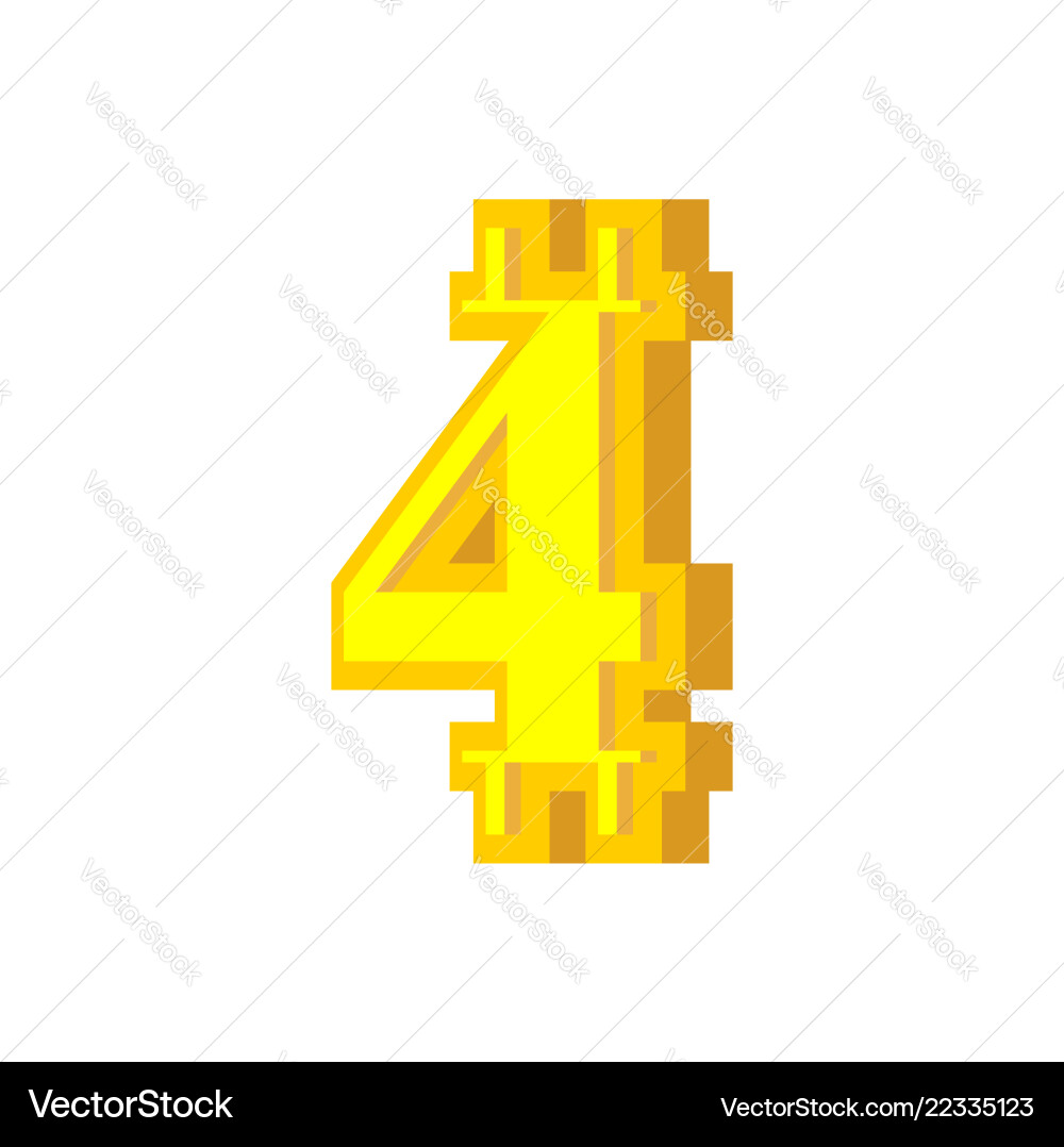 4 numeral bitcoin font four numeric crypto 4 numeral bitcoin font four numeric crypto vector image