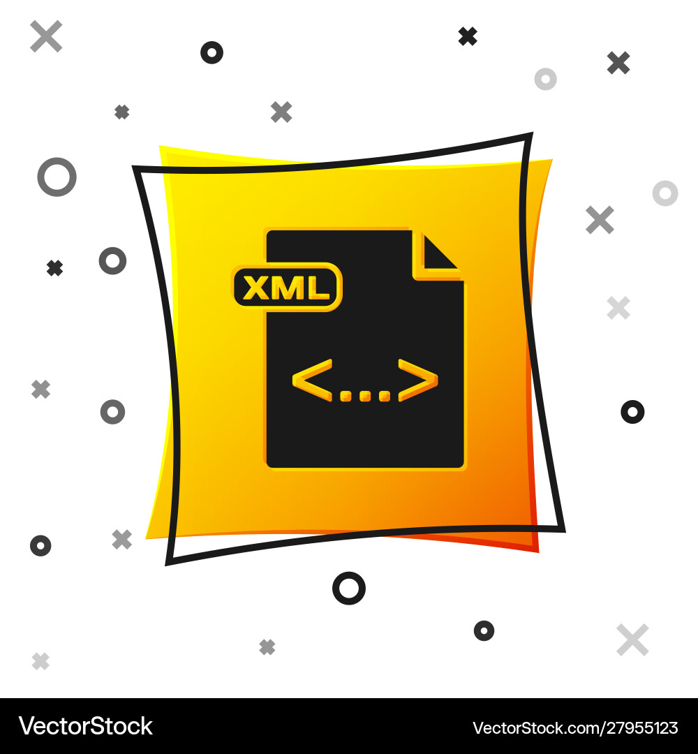 Black xml file document download button icon Black xml file document download button icon vector image