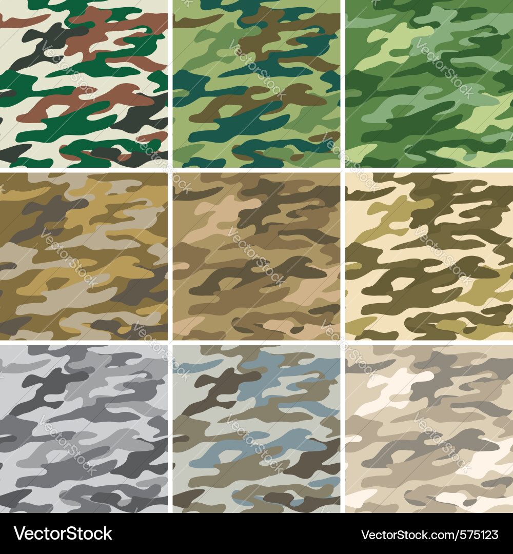 Camouflage Seamless Patterns Vector Image