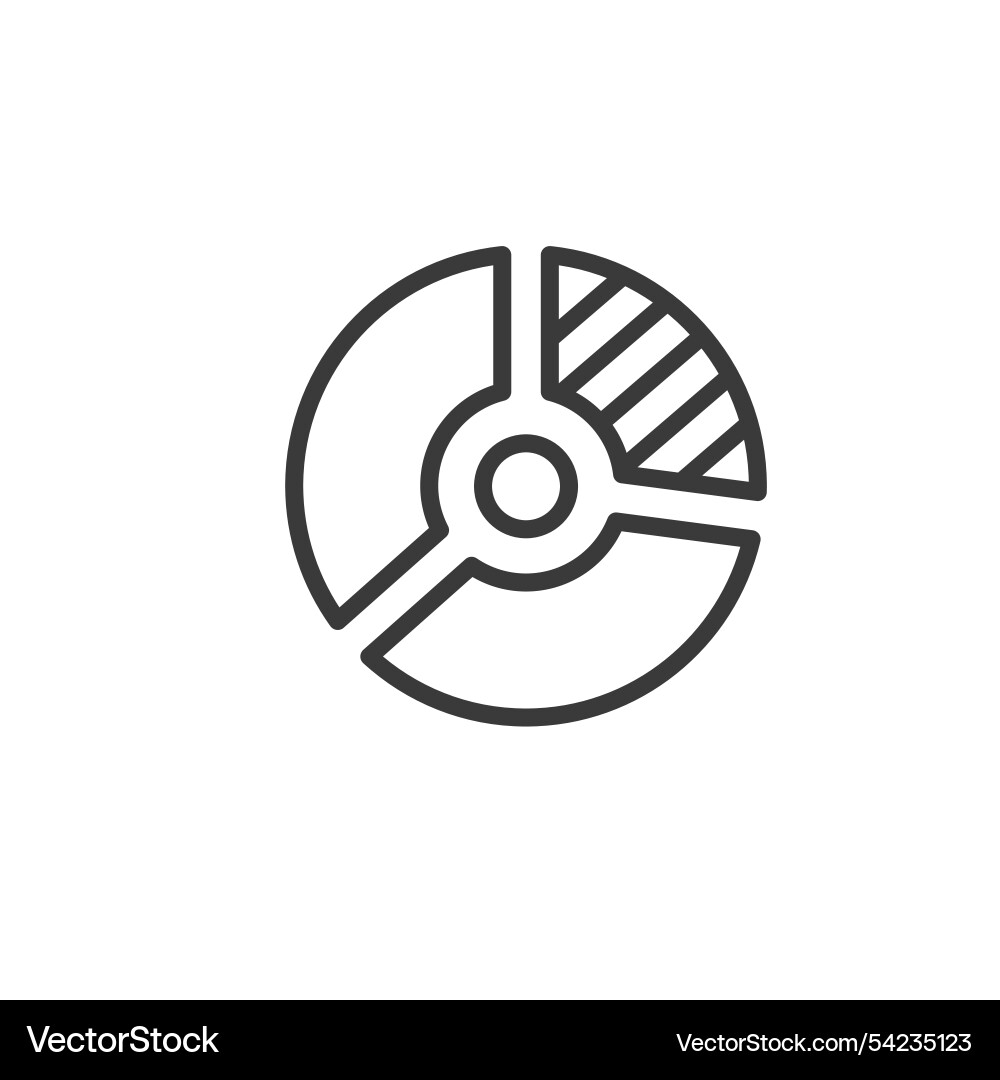 Chart segment icon in line design vector image
