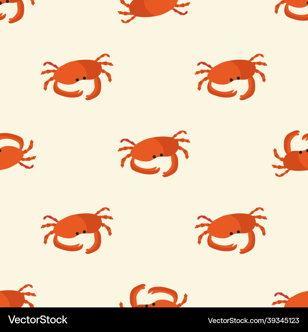 Crab pattern on a beige background for use Crab pattern on a beige background for use vector image