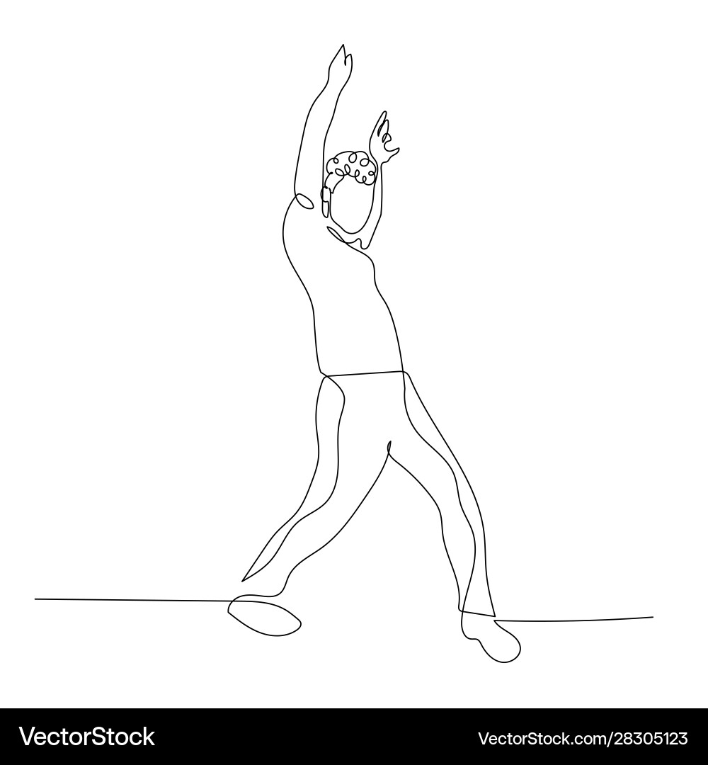 Dynamic One-Line Dancer vector image
