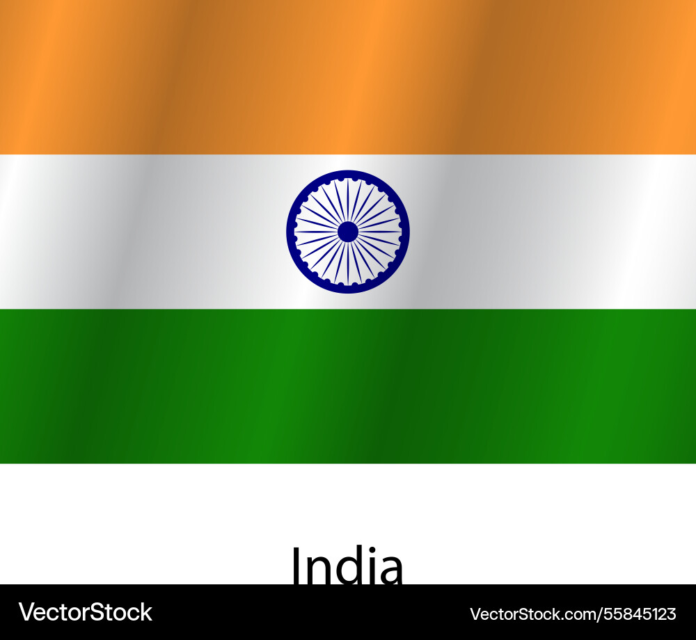 Flag of the country india on a white background Flag of the country india on a white background vector image