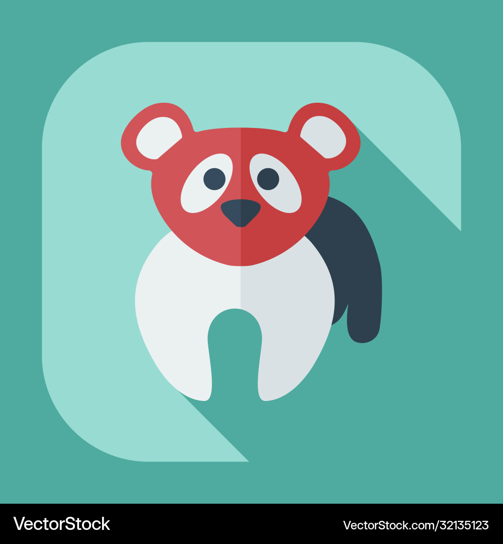 Flat modern design with shadow icons pandas Flat modern design with shadow icons pandas Vector Image