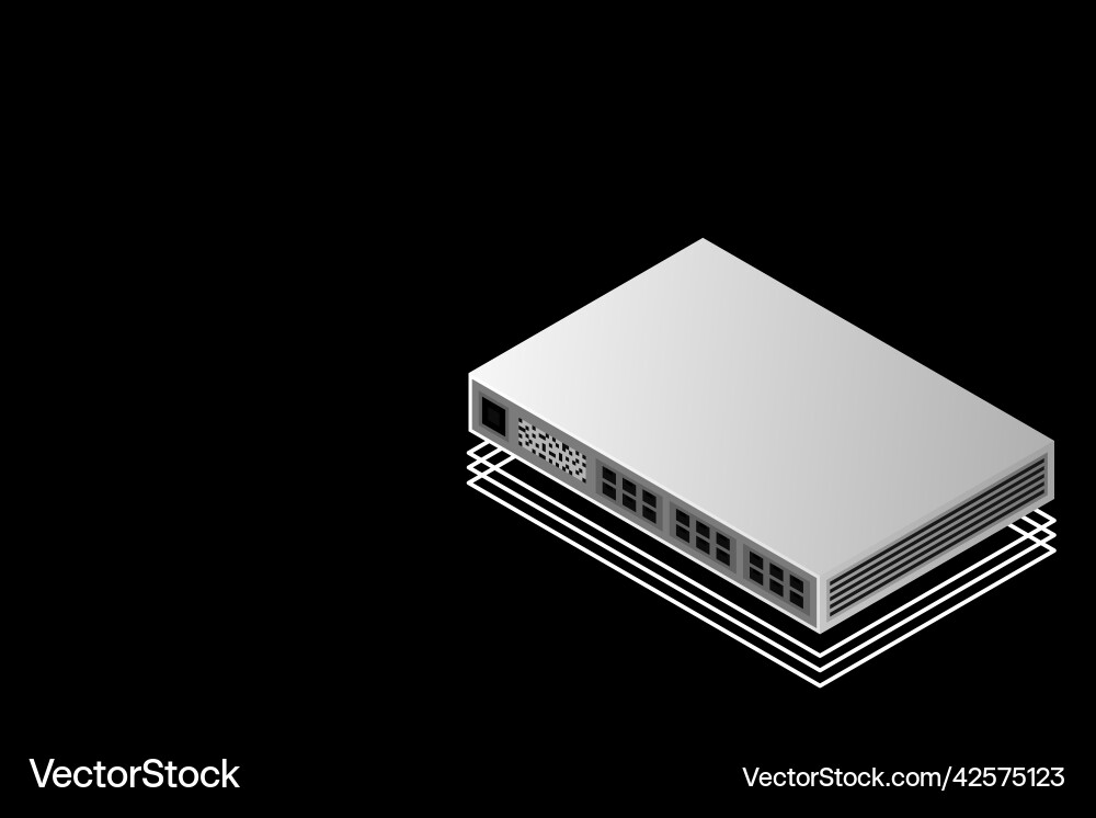 Isometric switch with up link port vector image