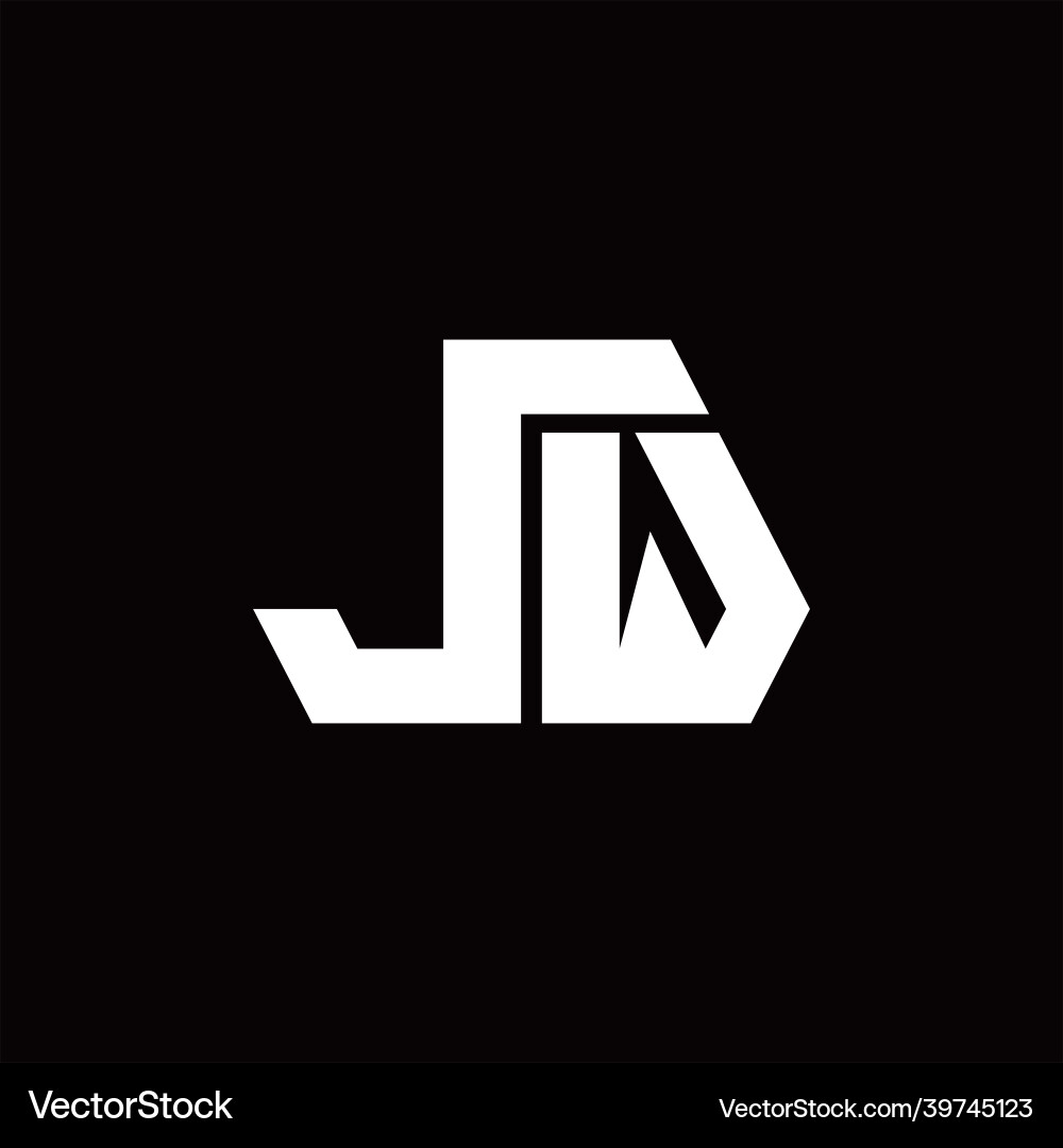 Jw logo monogram with octagon shape style design Vector Image
