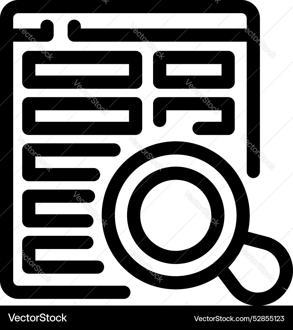 Magnifying glass analyzing website data Magnifying glass analyzing website data vector image