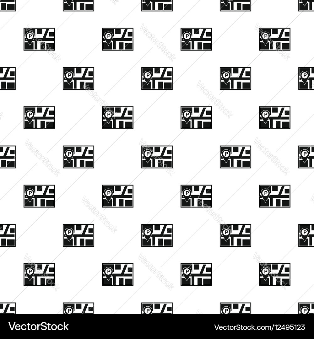 Map of gps with parking sign pattern simple style Vector Image