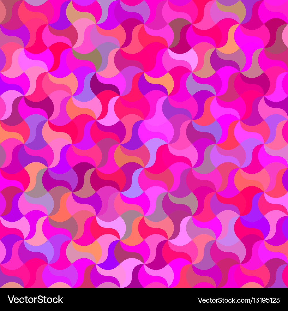 Multicolored curved mosaic pattern background vector image