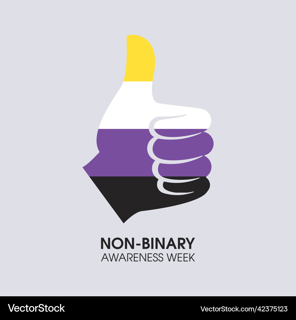 Non-binary awareness week Non-binary awareness week vector image