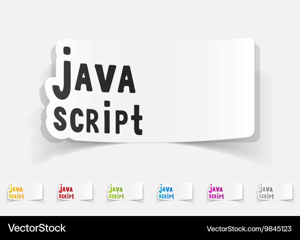 Realistisches Designelement java Script Vektorbild