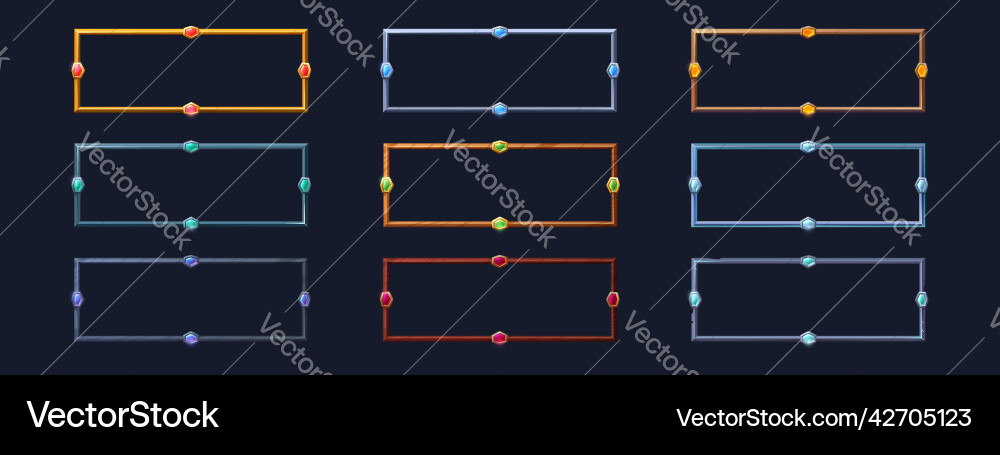 Rectangle frames for game user avatar Rectangle frames for game user avatar vector image