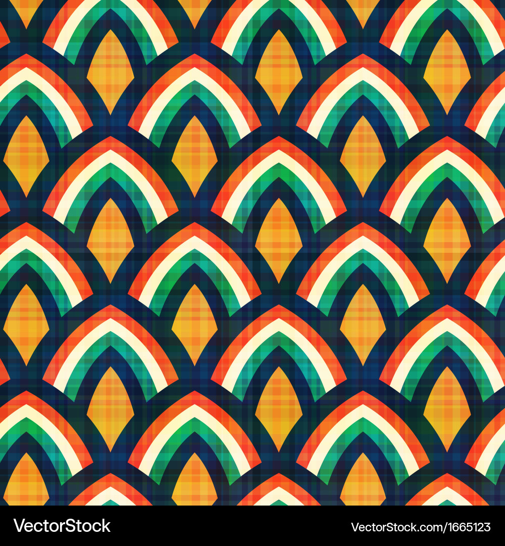 Retro Geometric Pattern - 70s Style Vector Image