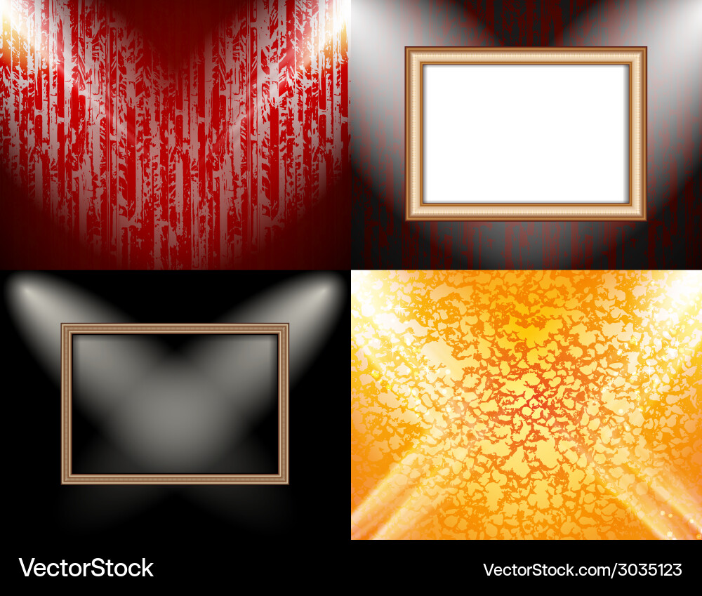 Set of colorful abstract backgrounds and frames Vector Image