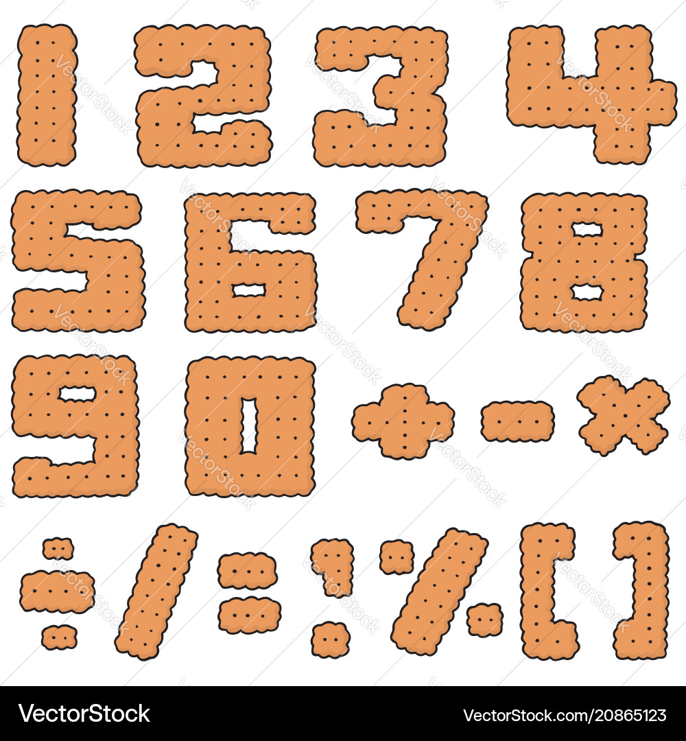 Set of cracker number vector image