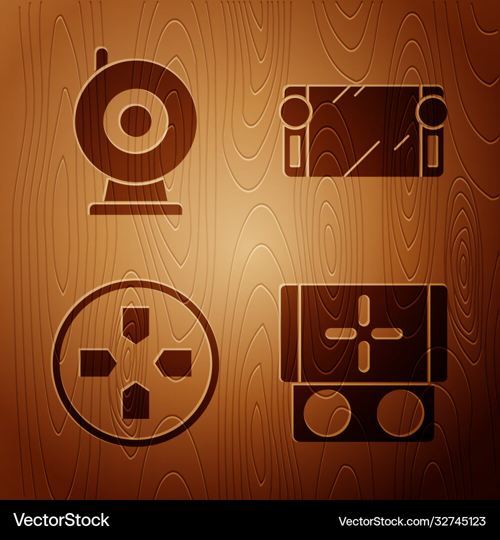 Set portable video game console web camera vector image