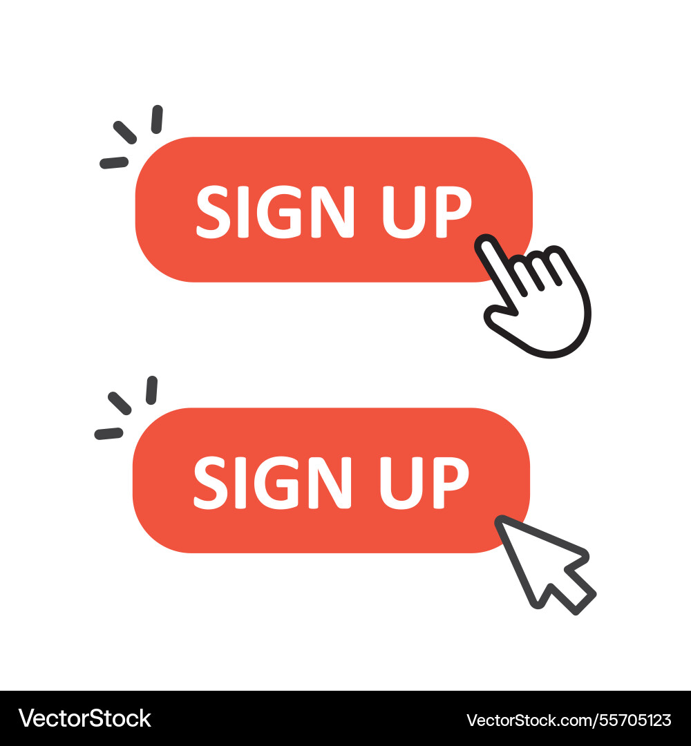 Sign in up web buttons set Sign in up web buttons set vector image