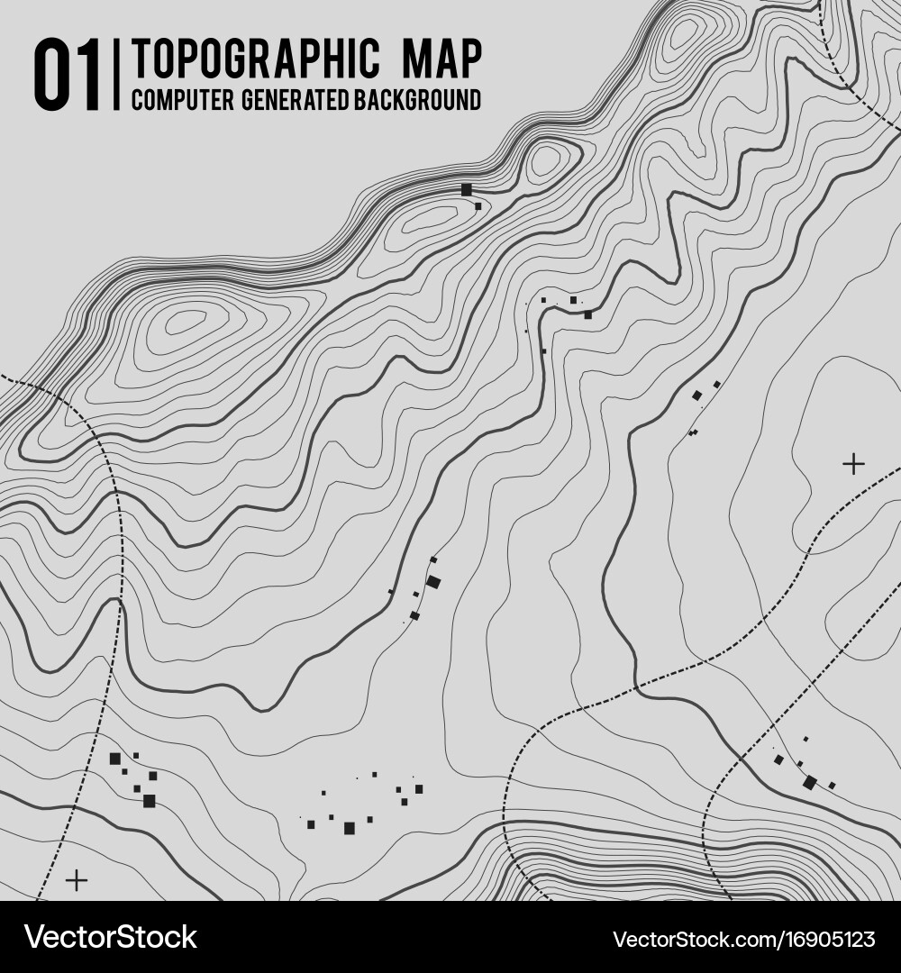 Topographic map background with space for copy Vector Image