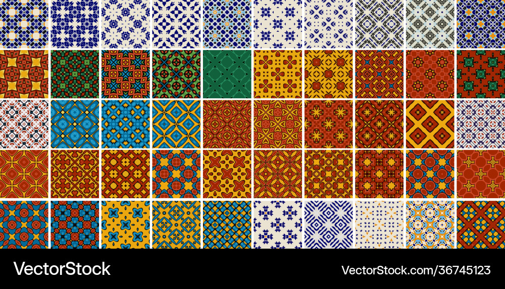 Universal different geometric seamless patterns Universal different geometric seamless patterns vector image