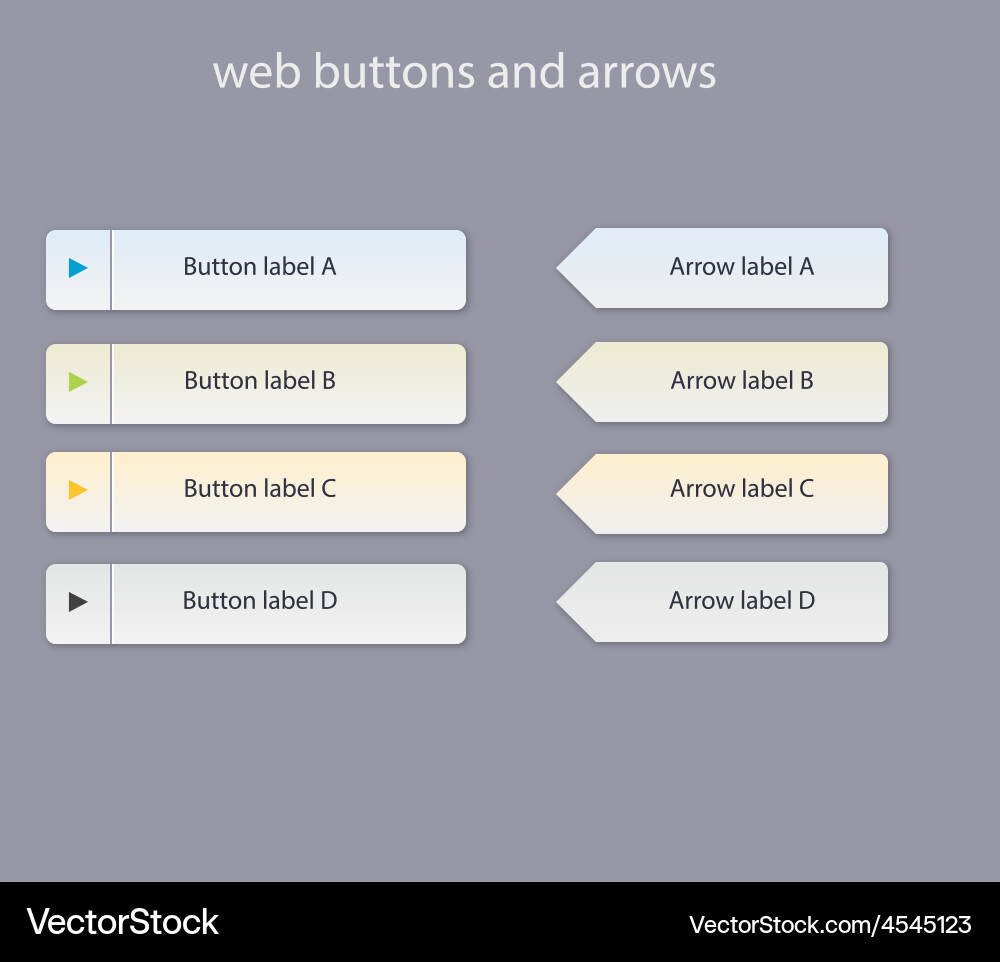 Web buttons with light colors Vector Image