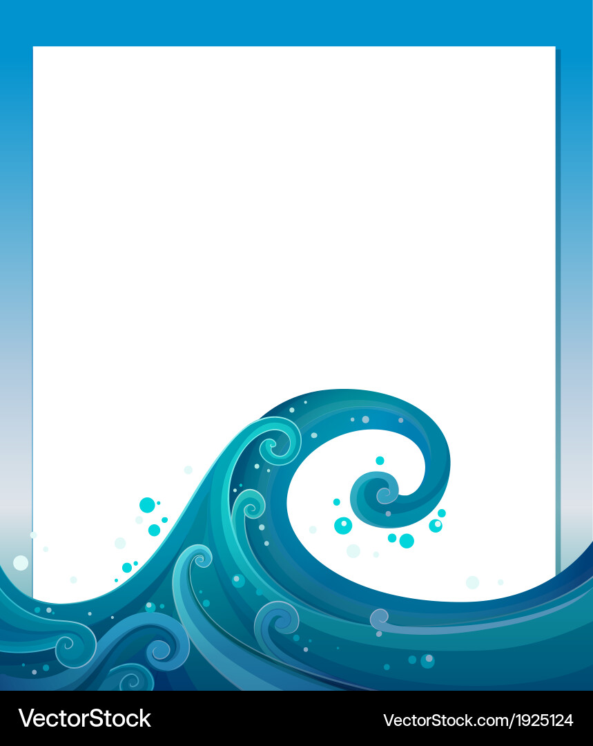 An empty template with blue waves vector image