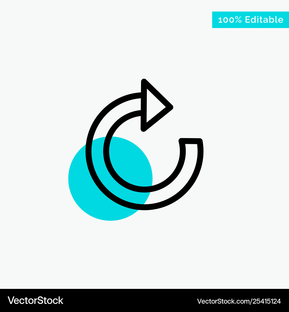 Arrow restore refresh turquoise highlight circle Arrow restore refresh turquoise highlight circle vector image