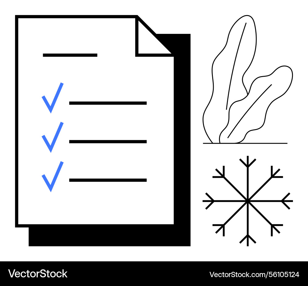 Checklist document with blue checkmarks abstract Checklist document with blue checkmarks abstract Vector Image