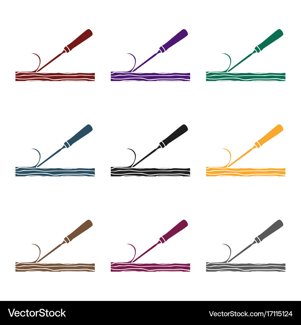 Chisel icon in black style isolated on white Vector Image