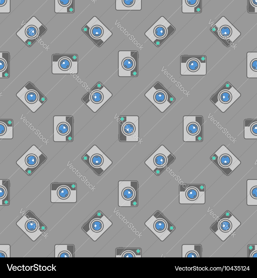 Digital camera icon seamless pattern vector image