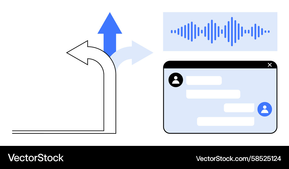 Digital Communication Workflow Vector Image
