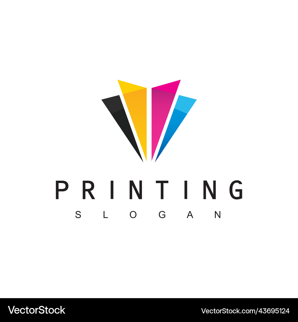 Digital print logo design template using paper Vector Image