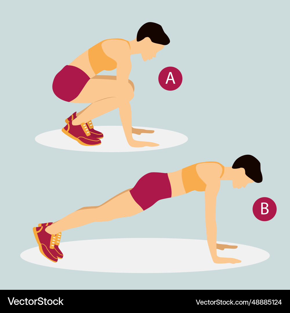 Image of man doing push ups exercise Vector Image