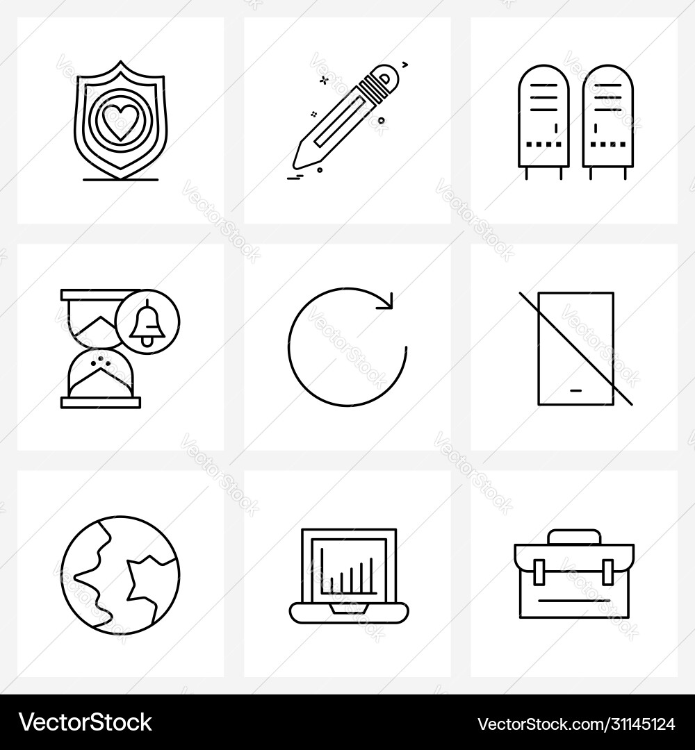 Isolated symbols set 9 simple line icons Vector Image