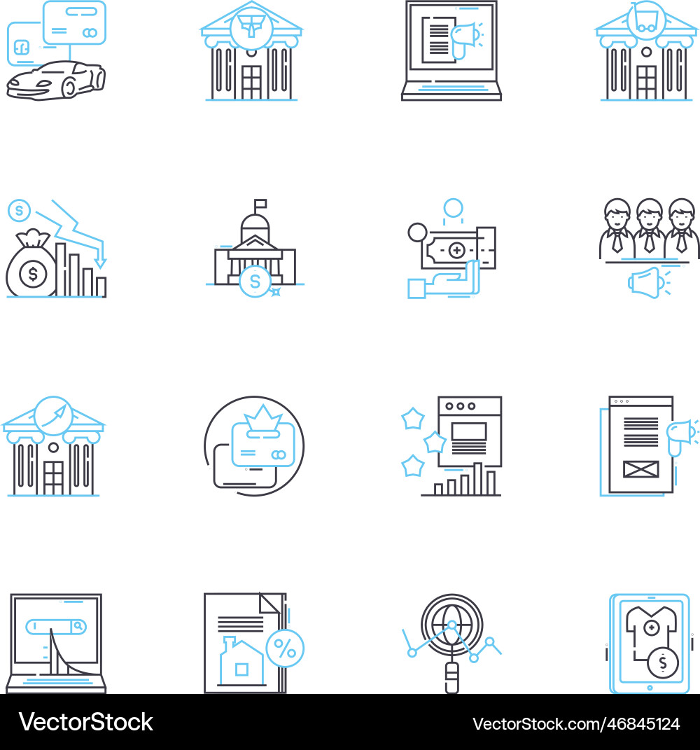 My supervision linear icons set guidance support My supervision linear icons set guidance support vector image
