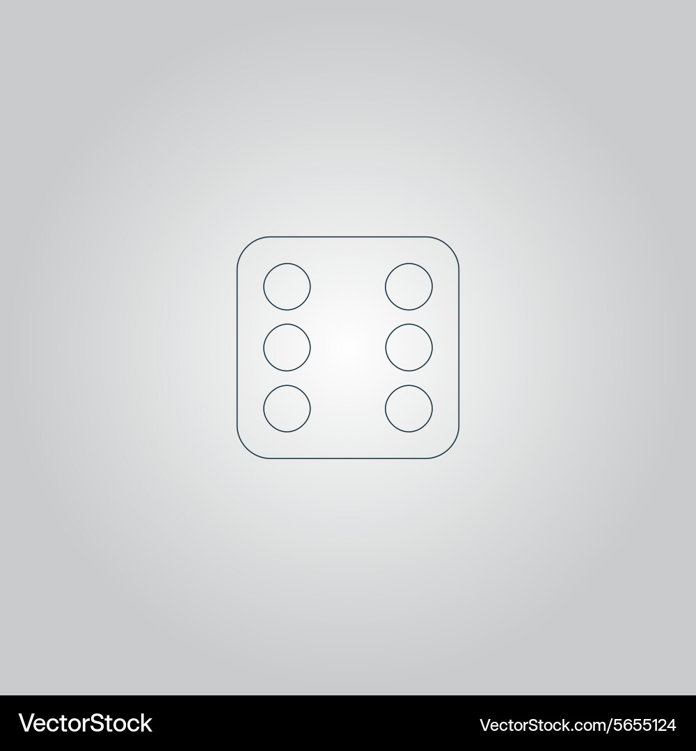 One dices - side with 6 vector image