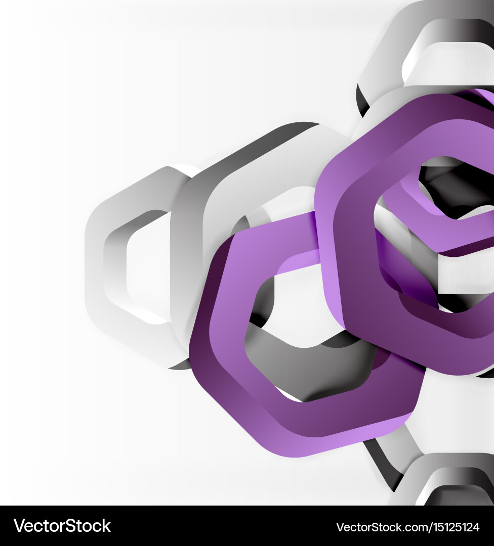 Overlapping hexagons design background vector image